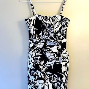Beautiful black and white knee length floral dress
